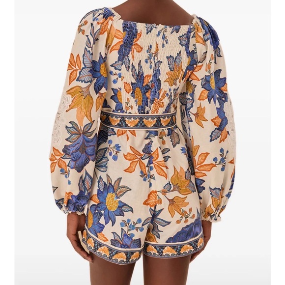 FARM Rio lace-trimmed floral playsuit XS - Picture 6 of 9